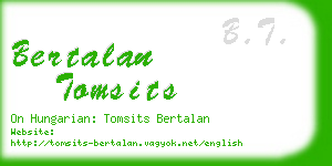 bertalan tomsits business card